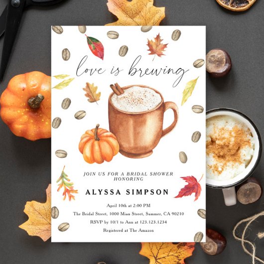 Love is brewing パンプキンラテ 結婚披露パーティー 招待状