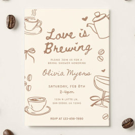 Love is Brewing ブライダルシャワー招待状: コーヒー 招待状