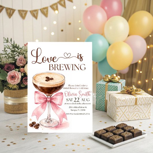 Love is Brewing ブライダルシャワー招待状 招待状