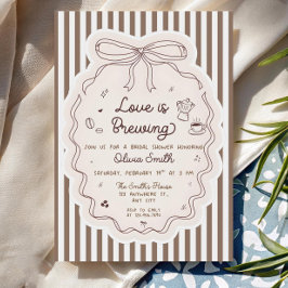 Love is Brewing ブライダルシャワー招待状、編集可能 招待状