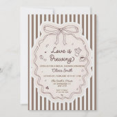 Love is Brewing ブライダルシャワー招待状、編集可能 招待状 (正面)
