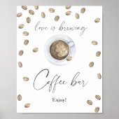 Love is brewing ブライダルシャワー コーヒーバー ポスター (正面)