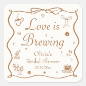 Love is Brewing ブライダルシャワー スクエアシール (正面)