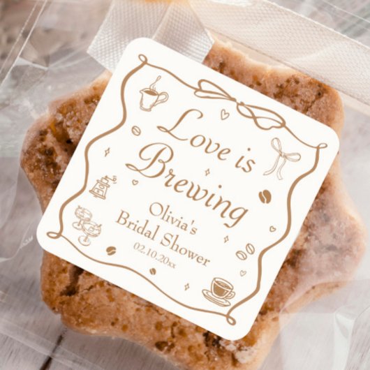 Love is Brewing ブライダルシャワー スクエアシール