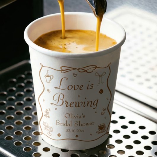 Love is Brewing ブライダルシャワー 紙コップ