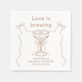 Love is brewing 手描き ブライダルシャワー スタンダードカクテルナプキン