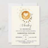 Love is Brewing Baby Shower Invitation – Coffee 招待状 (正面)