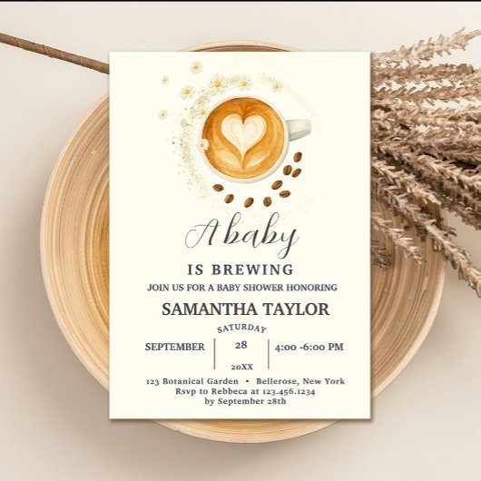 Love is Brewing Baby Shower Invitation – Coffee 招待状