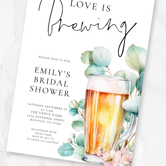 Love is Brewing Beer Bridal Shower 招待状