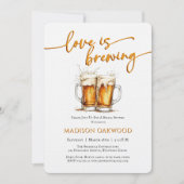 Love Is Brewing Beer Bridal Shower Invitation 招待状 (正面)