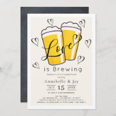 Love is Brewing Beer Couples Shower 招待状 (正面/裏面)