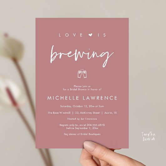 Love is brewing, Beer Party,  Bridal Shower 招待状