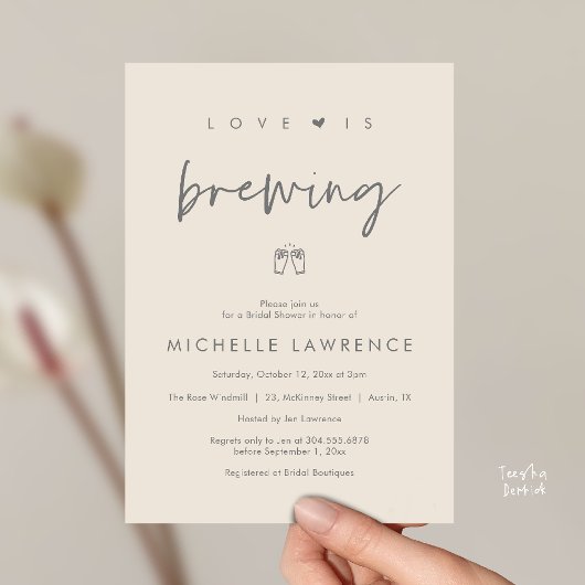 Love is brewing, Beer Party,  Bridal Shower 招待状
