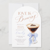 Love is Brewing Blue Arch Bridal Shower 招待状 (正面)