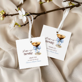 Love is Brewing Blue Bow Coffee Bridal Shower フェイバータグ