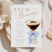 Love is Brewing Blue Bridal Shower 招待状