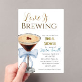 Love is Brewing Blue Bridal Shower Invitation  アクリル招待状 (インサイチュ (ポータブル))