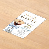 Love is Brewing Blue Bridal Shower Invitation  アクリル招待状 (レイダウン)