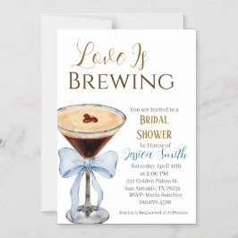 Love is Brewing Blue Bridal Shower Invitation  マグネット招待状