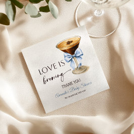 Love is Brewing Blue Coquette Bow Bridal Shower スタンダードカクテルナプキン