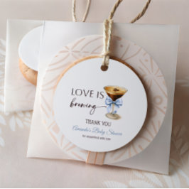 Love is Brewing Blue Coquette Bow Bridal Shower フェイバータグ