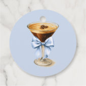 Love is Brewing Blue Coquette Bow Bridal Shower フェイバータグ (裏面)