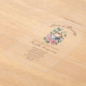 Love Is Brewing Blush Latte Bridal Shower アクリル招待状 (レイダウン)