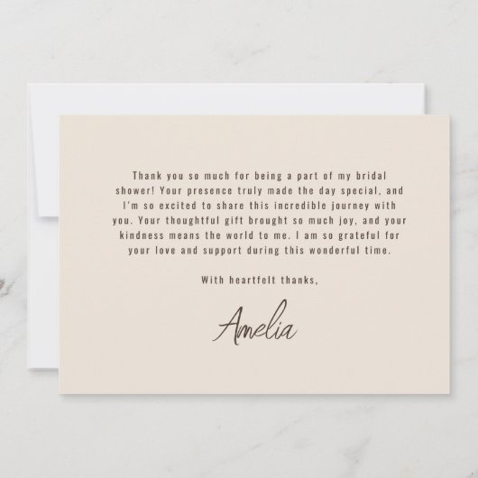 Love is Brewing Boho Coffee Bridal Shower サンキューカード (裏面)