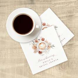 Love is Brewing Boho Rustic Floral Bridal Shower スタンダードカクテルナプキン