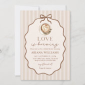 Love is Brewing Bow Coffee Bridal Shower 招待状 (正面)