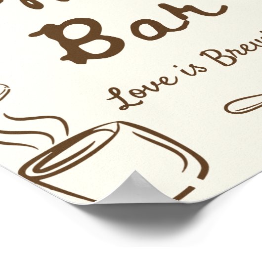 Love is Brewing Bridal Shower Coffee Bar ポスター (角)