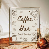 Love is Brewing Bridal Shower Coffee Bar ポスター