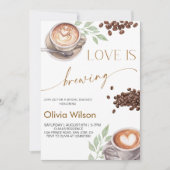 Love is Brewing Bridal Shower- Coffee Theme Party 招待状 (正面)