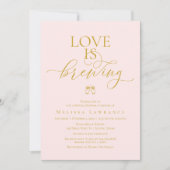 Love Is Brewing Bridal Shower | Elegant Script 招待状 (正面)