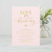 Love Is Brewing Bridal Shower | Elegant Script 招待状 (スタンド正面)