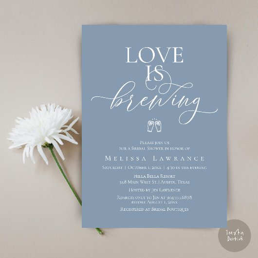 Love Is Brewing Bridal Shower | Elegant Script 招待状