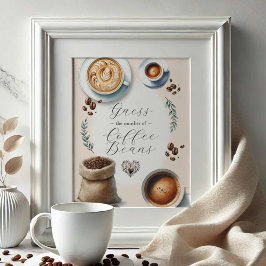 Love Is Brewing Bridal Shower Games Sign ポスター