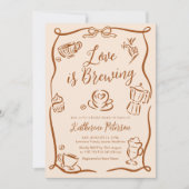 Love is Brewing Bridal Shower Invitation 招待状 (正面)