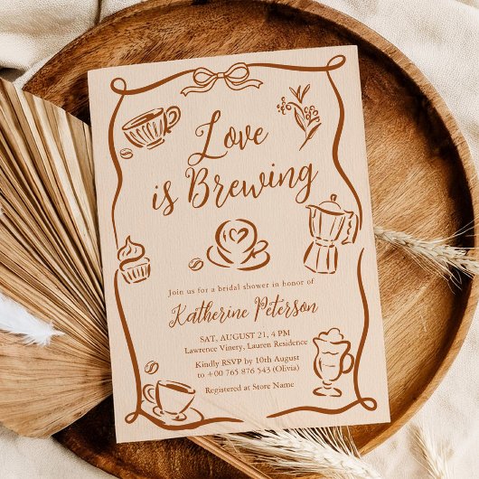 Love is Brewing Bridal Shower Invitation 招待状