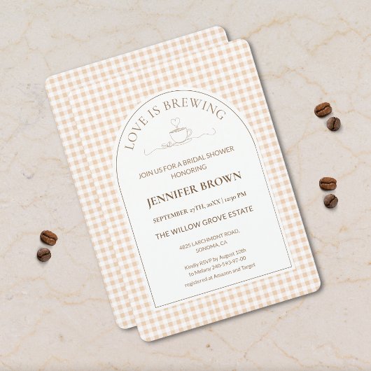 Love Is Brewing Bridal Shower Invitation | Coffee  招待状