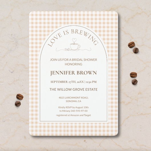 Love Is Brewing Bridal Shower Invitation | Coffee  招待状