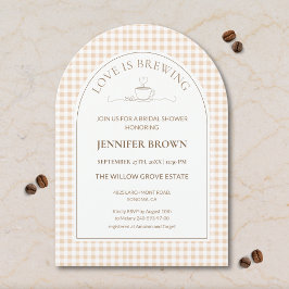 Love Is Brewing Bridal Shower Invitation | Gingham 招待状