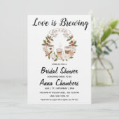 love is brewing bridal shower invitations 招待状 (スタンド正面)