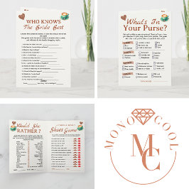 Love Is Brewing Bridal Shower Party 4 Games Fun カード