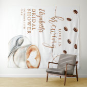 Love Is Brewing Bridal Shower Photo Backdrop タペストリー (インサイチュ(横))