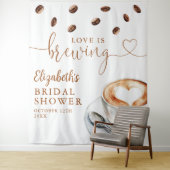 Love Is Brewing Bridal Shower Photo Backdrop タペストリー (インサイチュ)