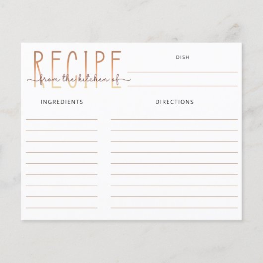 Love Is Brewing Bridal Shower Recipe Card (正面)