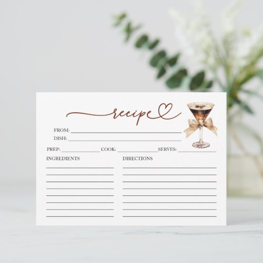 Love Is Brewing Bridal Shower Recipe Cards (スタンド正面)