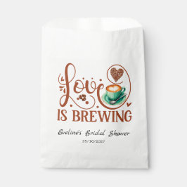 Love Is Brewing Bridal Shower Romantic Heart フェイバーバッグ