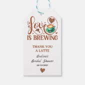 Love Is Brewing Bridal Shower Terracotta Coffee  ギフトタグ (正面)